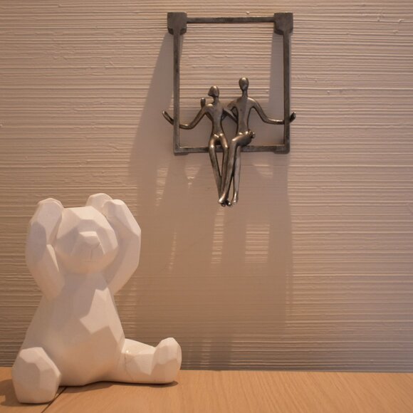 Adam & Friends Home Decor Swinging Couple Sculpture | 1-Piece | Pewter - Picture 5 of 5